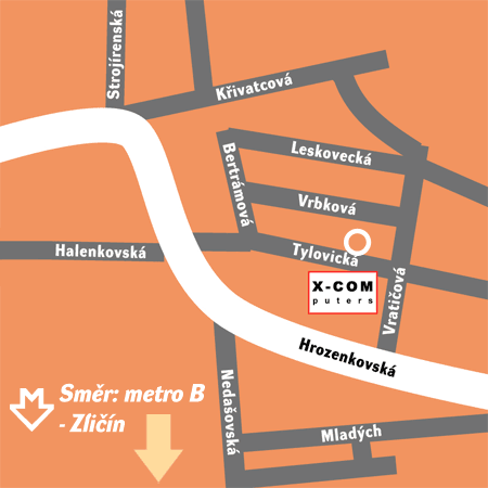 Mapa: ulice Tylovická, kousek od metra Zličín